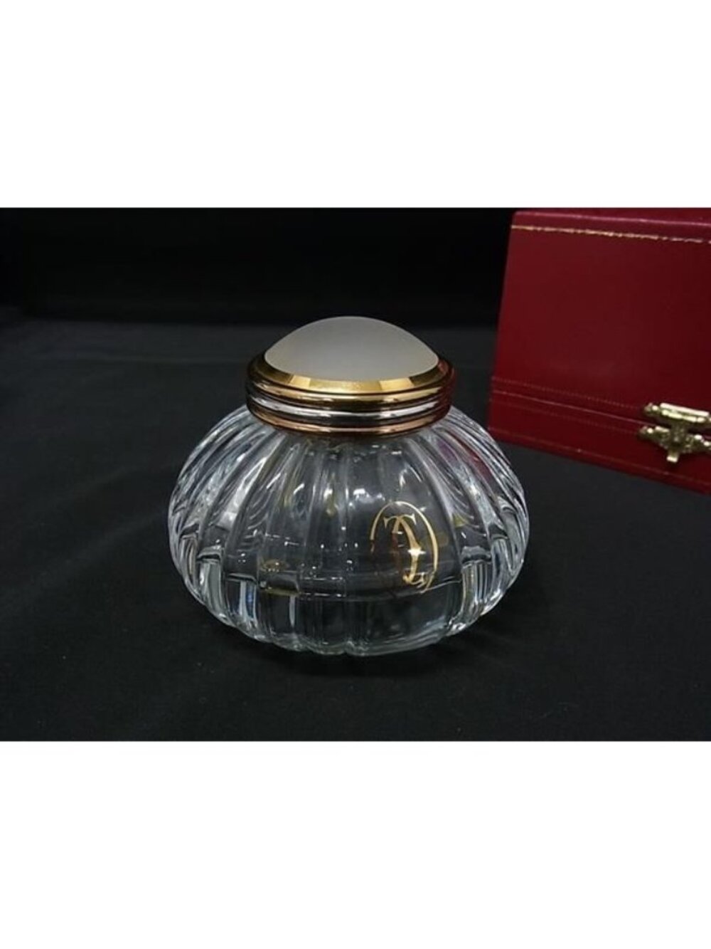 Cartier Must Line Crystal Inkwell Inkpot Interior Object Ornament Clear